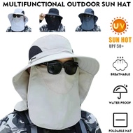 Breathable Sun Hat Outdoor UV Protection Cover Sun Hat Face Male Outdoor Shade Fishing Hat Sunscreen Hat