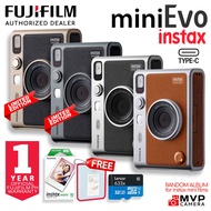 FUJIFILM Fuji Instax Mini EVO Hybrid Instant Black Brown Vintage Type C NEW Colors MVP CAMERA