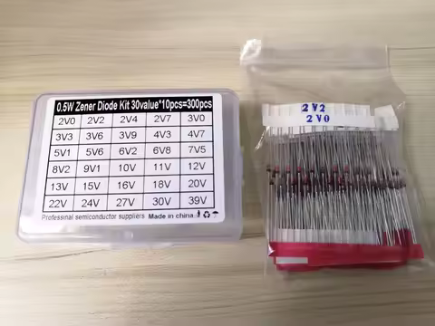 0.5W Zener Diode Kit 2V-39V 30Values*10pcs=300pcs Voltage Regulator Assort 2.2/2.4/2.7/3/3.3/3.6/3.9