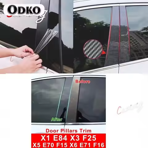 Car Door Pillar Post Trim Stickers For BMW X3 F25 G01 X5 E70 F15 X6 E71 F16 X1 E84 Window B-Pillars 
