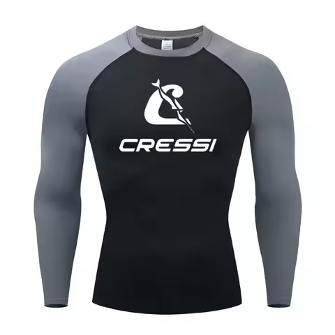 Men Surf Sunscreen Diving Suit Rash Protection t-Shirt Swimsuit Tight Short-Sleeved Swimming Floatin