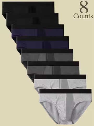 Men's Milk Silk Briefs 8-Pack - All-Day Comfort for Work & Leisure