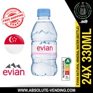 EVIAN Mineral Water 330ML X 24 (BOTTLE) - FREE DELIVERY WITHIN 3 WORKING DAYS!