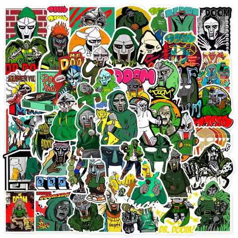 50PCS Legendary Rapper MF DOOM Graffiti Stickers Scrapbooking Phone Luggage Skateboard Waterproof De