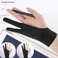 BrightCrownL 1pc Bla 2 Fingers Anti-fouling Gloves Anti Touch Hand Drawing Writing Glove PH
