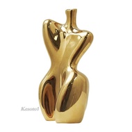 [Kesoto1] Vase Collection Gift Art Crafts Body Vase for Living Room Desktop Restaurant Gold