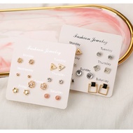 7 Pairs Stud Earrings Set 1 1 One Week Week Week Week Ins Korean Fashion Plug Earrings Korean Style