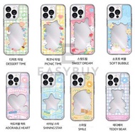 🇰🇷 Korea Alpha Cute Frame Mirror Case 韓國 Alpha 可愛圖案 帶鏡面 全包款式  手機保護套（適用於 多款手機 型號 歡迎查詢 ）iPhone13 iPhone12 iPhone11 iPhone8 iPhoneSE2 iPhone SE3 同時 適用於 三星 Samsung Galaxy S22 Galaxy S21 Galaxy S21plus Galaxy S21 Galaxy S22 Ultra Note20 Note 20 Ultra 最新款式 韓國直送