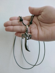 Kalung Tali Liontin Pedang Mordor Satu Ring 3D Sword With Rings Necklace Gold Silver Black / Ukiran 