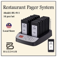 WIRELESS BUZZER【4/10/16 PAGERS】Call System - Wireless Restaurant Buzzer 16 Pager F&B Hawker Cafe 叫号器