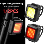 1/2pcs COB LED Bicycle Light 130LM/80LM Headlight Taillight MTB Bike Light Type-C USB Rechargeable L