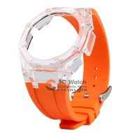 GA2100ล้างสายฝาสำหรับ Casio G-SHOCK GA-2100 GA-2110 DIY ใหม่ดัดแปลงใส PC Case GMA-S2100โลหะขาหัวเข็มขัดยางนาฬิกาวงอุปกรณ์เสริม