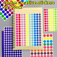 「SG Seller」19mm 10color Round Dot Label Color Handwritten Blank Circle Creative Stickers For Sealing
