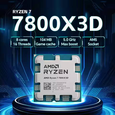 AMD Ryzen 7 7800X3D 8-Core 16-Thread B650 5NM 4.2GHz Socket AM5 L3=96M R7 7800X3D Processor 120W DDR
