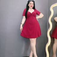 Đầm Bigsize Cổ vuông Đầm cúp ngực Tay ngắn Tôn Dáng Cực Xinh Mã G81