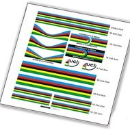 UCI Champion Rainbow Stripe Frame Set Stickers MTB Road Bike Mountain Bicycle Cycling Vinyl Waterproof Sunscreen Antifade Frame Decals Paint Protection