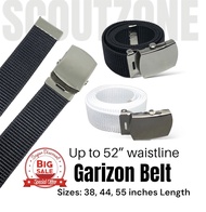 38”/44”/55” CAT / ROTC BLACK WHITE NAVY BLUE GARIZON BELT - Nylon belt with Silver Backle