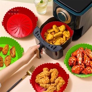 (SPTakashiF) Air Fryer Silicone Basket Reusable Silicone Mold For Air Fryer Pot Oven Baking Tray Fried Chicken Mat Air Fryer Accessories