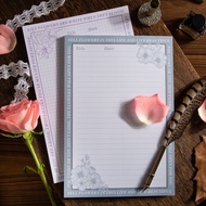 Note Paper B5 Large Format 50 Sheets Vintage Floral Pattern