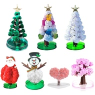Pokok Kertas Berbunga Magic Christmas Tree DIY Fun Xmas Gift Toy for Adults Kids Home Festival Party Decor Props Mini Tree Christmas toys