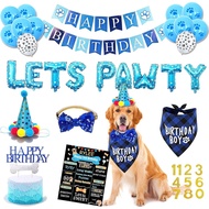 Dog Birthday Party Supplies, Blue Dog Birthday Decorations, Lets Pawty Balloons Banner, Dog Baday Ba