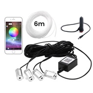 【cw】 6M RGB LED Interior Strip Light Trim Car Ambient Atmosphere Lighting APP Control