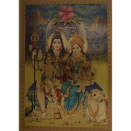 Lord Shiva with Ganesha Kartikya and Maa Parvati Poster Size 8.5 X 12 Approx. DN3