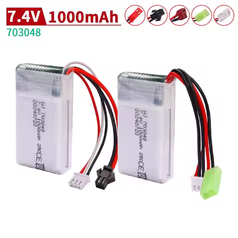 7.4V 1200mAh 25C 703048 Lipo BatteryWith JST/SM/T/EL-2P/Tamiya PlugFor MJXRC X600 RC Drone Spare Par
