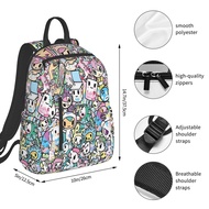 Tokidoki 14.7 Inches Backpacks Book Bag for Students Commuting, Print Backpack Durable Travel Bags with Multiple Zipper Pockets Design Rucksack for Outdoor