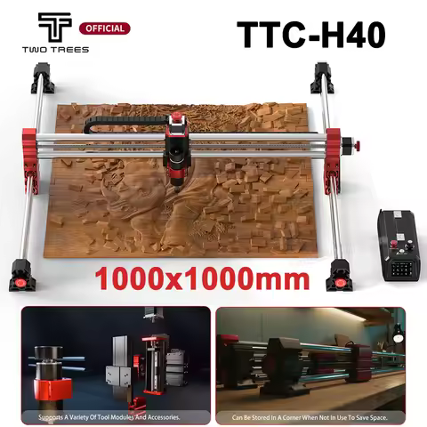 Twotree TTC-H40 CNC Engraving Machine 500W Spindle Motor 3Axis/4Axis 1000x1000x100mm for Stainless S