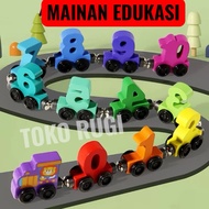 1SET Train Toys Use environmentally friendly materials Educational Train Toys with Wheels 1-10 Magne