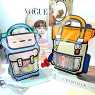 Zipper Bening Motif Tas Ransel Unik Lucu Bahan Plastik PVC Ziplock Ready 2 Ukuran Besar dan Kecil / 