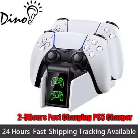 FC400 PS5 Controller Charger LED Light Dual Stand Charger Dock PS5 Controller Charging Station Acces
