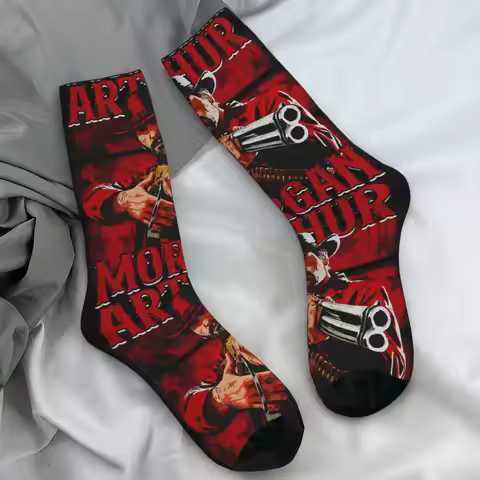 Arthur Morgan West Cowboy Action King Game Character Stockings Red Dead Redemption Socks Autumn Anti