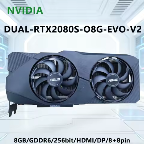 RTX 2080 SUPER GPU ASUS NVIDIA DUAL RTX2080S 8G EVO V2 Graphics Card Support 8GB GDDR6 256bit HDMI D