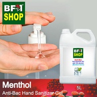 Anti Bacterial Hand Sanitizer Gel with 75% Alcohol  - Menthol Anti Bacterial Hand Sanitizer Gel - 5L