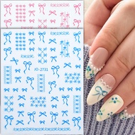 Lovely Bowknot Gold Silver Bowknot Tie Cute Black White Red Blue Ribbon Nail Art Stickers Manicure D