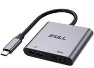 Dual Monitor Adapter for Dell HP Surface Lenovo Laptops,Thunderbolt 3/USB C Type C to HDMI DisplayPo