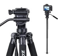 2-in-1 Aluminum Alloy Camera Tripod Monopod 71.2"/181 cm with 1/4 inch Screws Fluid Drag Pan Head an