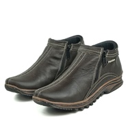 Sepatu Pria Boots Casual Kulit Sapi BT001 Double Resleting Outsol Karet
