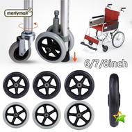 MERLYMALL Shoppin Cart Wheels, Anti Slip Replacement Solid Tire Wheel, Rubber 6/7/8Inch Wheelchair Caster
