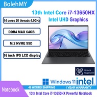 16 inch IPS LCD Display Notebook Intel Core i7-13650HX Fingerprint Unlock Backlit Keyboard Laptop