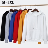 【Big Size】M-9XL Thin Plain Clothes Man Loose Hoodie Jacket Large Size Outerwear Oversized Cuff Plus 