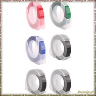 [S D K G] 6 Roll Embossing Label Maker Tape 3D Plastic 9mm x  Embossing Label Tape White on Black/ B
