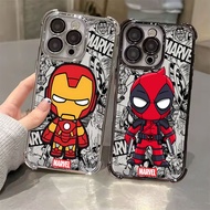 Marvel Ironman Deadpool Electroplated Case For Samsung A57 5G A37 A17 A07 TPU Clear Phone Casing Gal