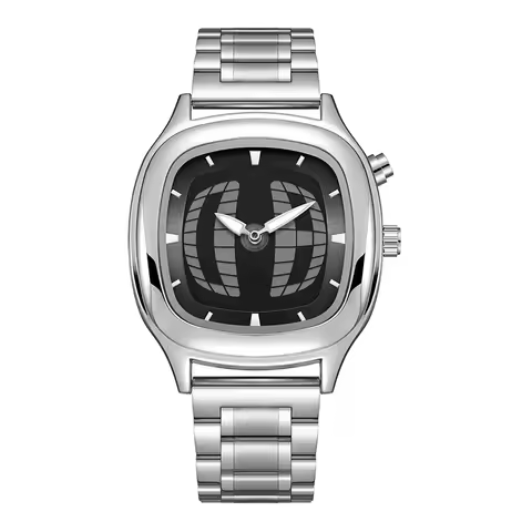 Y2K Quartz Watch Dual Display Dial Stainless Steel Original Watches Dynamic Design Wristwatch Gift 2