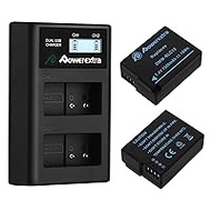 Powerextra Pack of 2 Replacement Battery for Panasonic DMW BLC12 E and LCD Dual Charger Compatible with Panasonic Lumix DMC GX8 G70 G81 G7 G6 G5 FZ2000 FZ1000 FZ200 FZ300