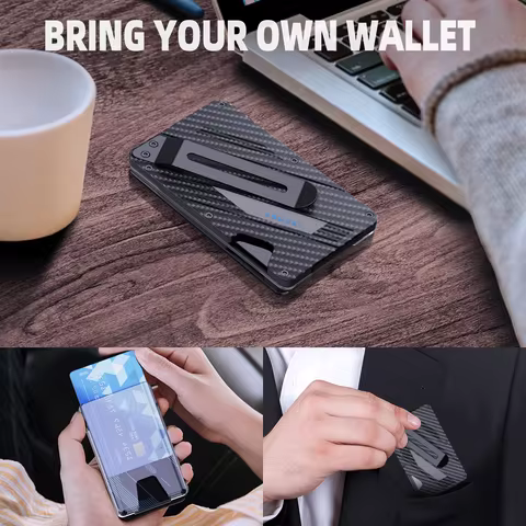 Wallet for Men- Slim Aluminum Metal Money Clip Wallet with Clear ID Card Holder, RFID Blocking,Ultra