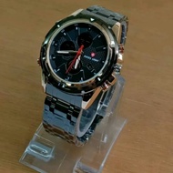 JAM TANGAN SWISS PRIA ARMY KW SUPER DOUBLE TIME BLACK GOLD