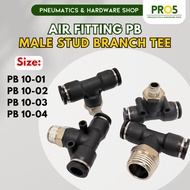 PB Series Male Branch TEE PB 10-01 10-02 10-03 10-04 Pneumatic Push In Fitting One Touch Fitting